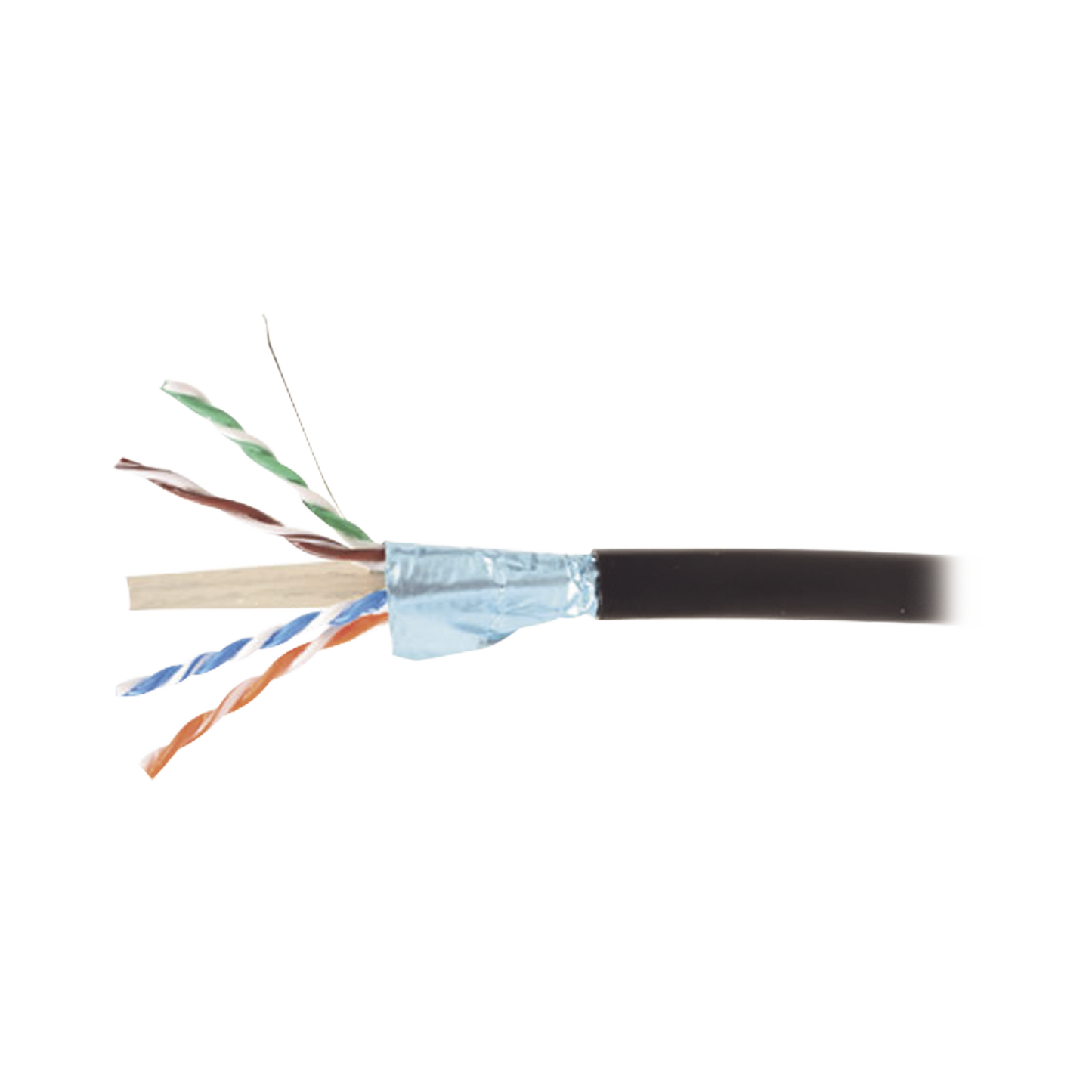 Bobina de Cable Blindado F/UTP de 4 Pares Para Exterior con Gel Cat6A (23 AWG) Industrial para Climas Extremos Enterrado Directo Color Negro 305 m - SILYMX