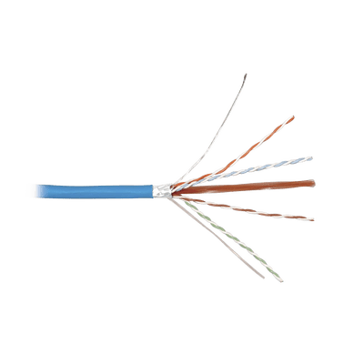 Bobina de Cable Blindado F/UTP de 4 Pares, Z-MAX, Cat6A, Soporte de Aplicaciones 10GBase-T, CMR (Riser), Color Azul, 305m - SILYMX