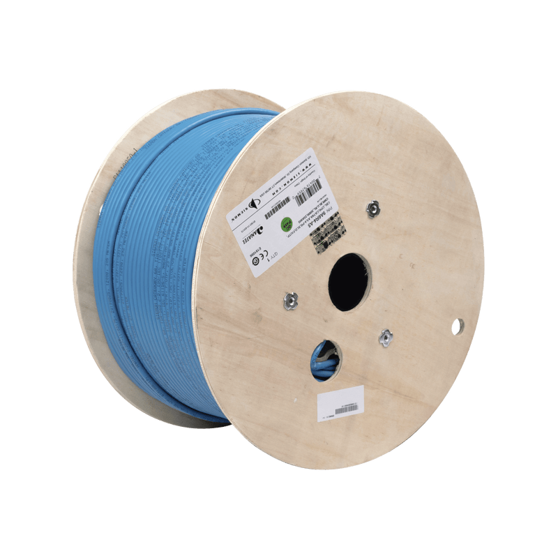 Bobina de Cable Blindado F/UTP de 4 Pares, Z-MAX, Cat6A, Soporte de Aplicaciones 10GBase-T, CMR (Riser), Color Azul, 305m - SILYMX