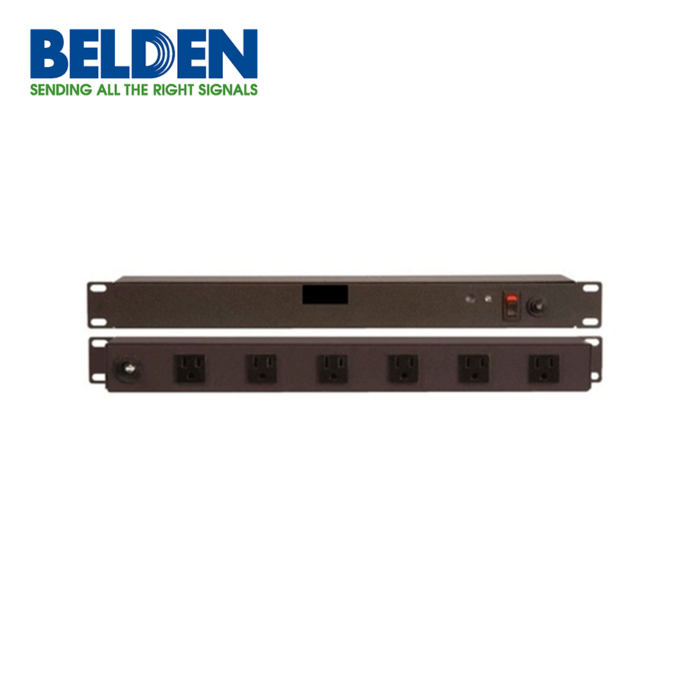 Belden PDU para Rack 1U 9BF1-061001 15A, 120V 6 Contactos 9BF1-061001 - SILYMX