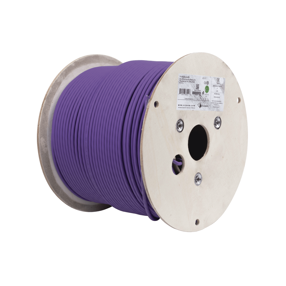 Bobina de Cable U/UTP de 4 pares, Z-MAX, Cat6A, Soporte de Aplicaciones 10GBase-T, LS0H, Color Violeta, 305m - SILYMX