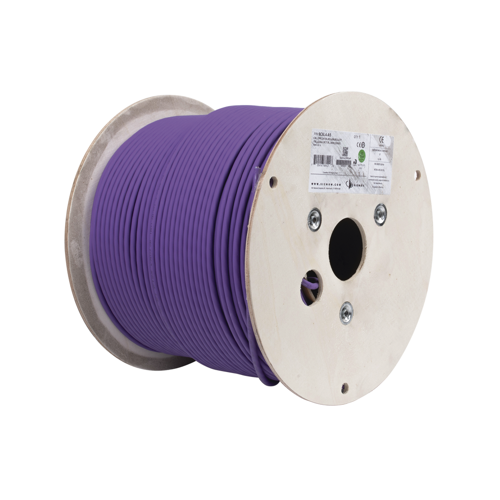 Bobina de Cable U/UTP de 4 pares, Z-MAX, Cat6A, Soporte de Aplicaciones 10GBase-T, LS0H, Color Violeta, 305m - SILYMX