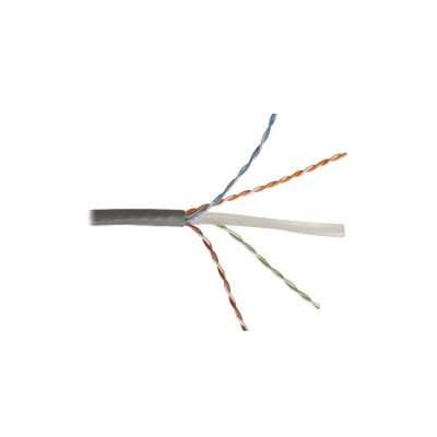 Bobina de Cable UTP Cat6, 23 AWG de 4 Pares, Alto Desempeño, PVC (CMR), 305m Reelex® (Color: Gris) - SILYMX