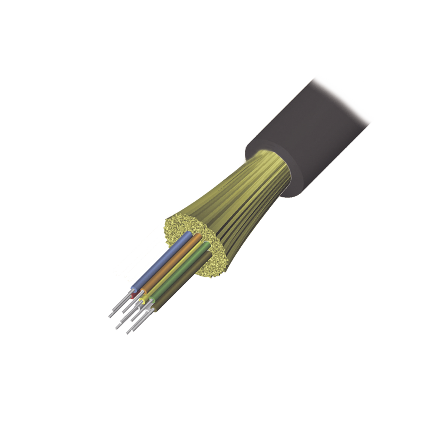 Cable de Fibra Óptica de 6 hilos Interior/Exterior Tight Buffer No Conductiva (Dieléctrica) LS0H Multimodo OM4 50/125 optimizada 1 Metro - SILYMX