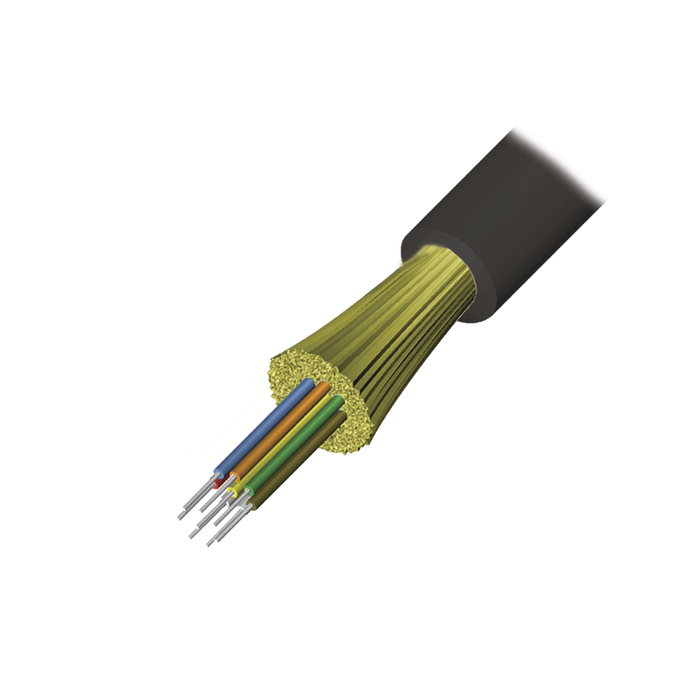 Cable de Fibra Óptica de 6 hilos Interior/Exterior Tight Buffer No Conductiva (Dieléctrica) Riser Multimodo OM3 50/125 optimizada 1 Metro - SILYMX