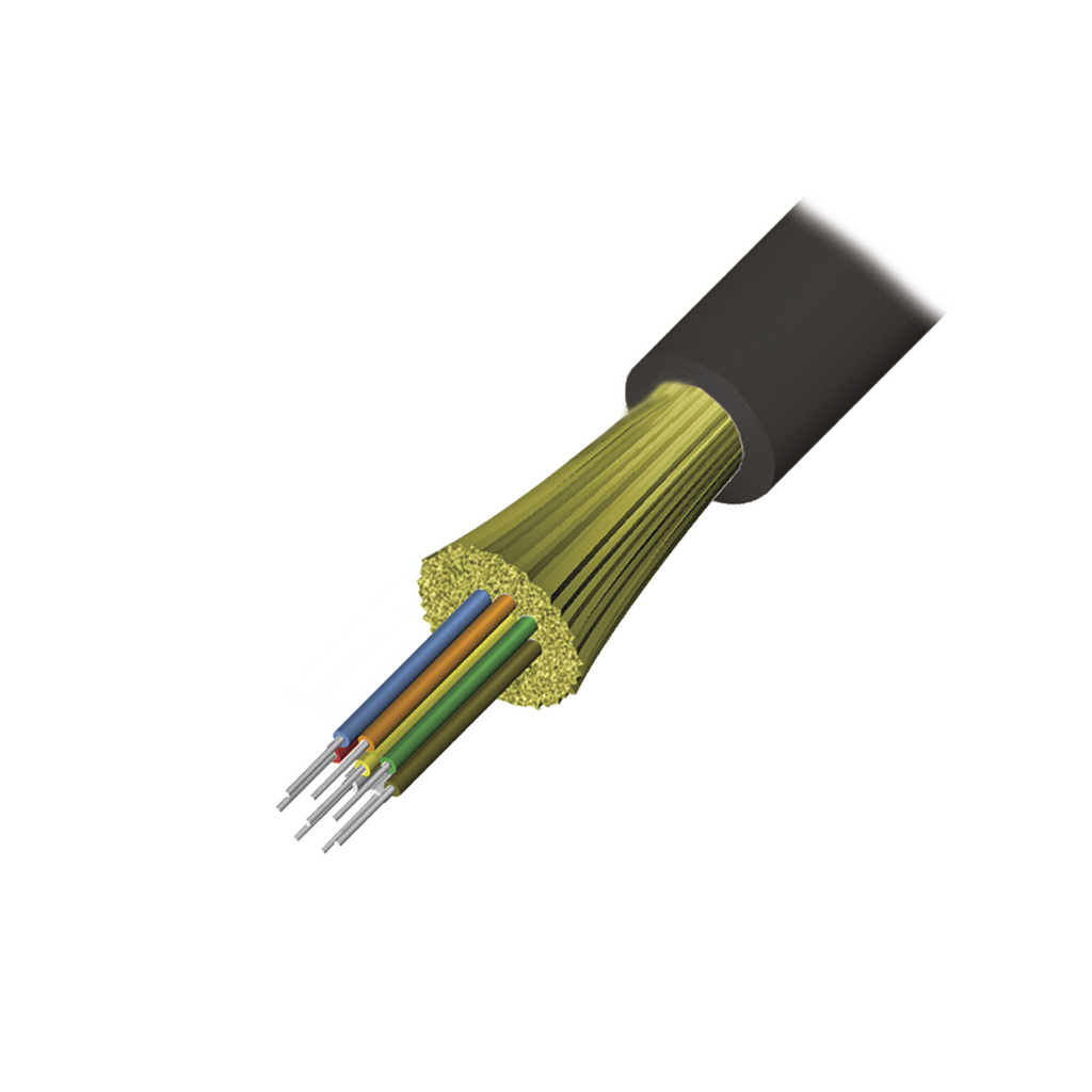 Cable de Fibra Óptica de 12 hilos Interior/Exterior Tight Buffer No Conductiva (Dielectrica) Riser Multimodo OM3 50/125 optimizada 1 Metro