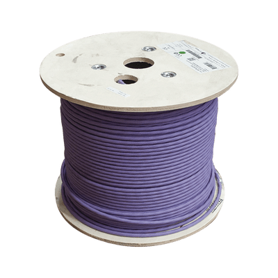 Bobina de Cable Blindado S/FTP de 4 pares, Cat7A, Inmune a Ruido e Interferencias, LS0H (Bajo humo, Cero Halógenos), Color Violeta, 305 m - SILYMX