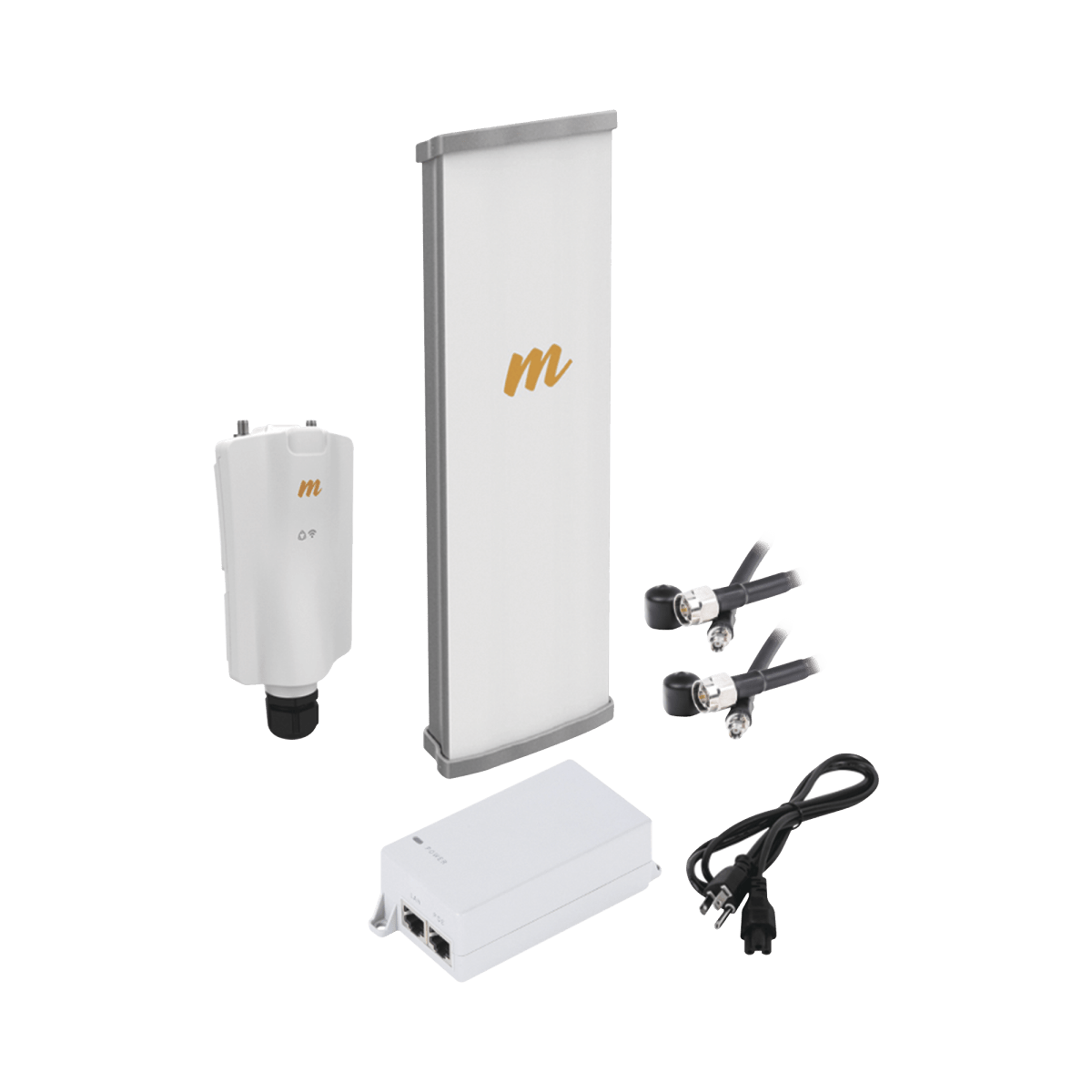 Kit de radio A5x con antena N545X2, 4.9 a 6.4 GHz, 700 Mbps, hasta 64 usuarios concurrentes, Monitoreo a travez de la nube, incluye jumper y montaje - SILYMX