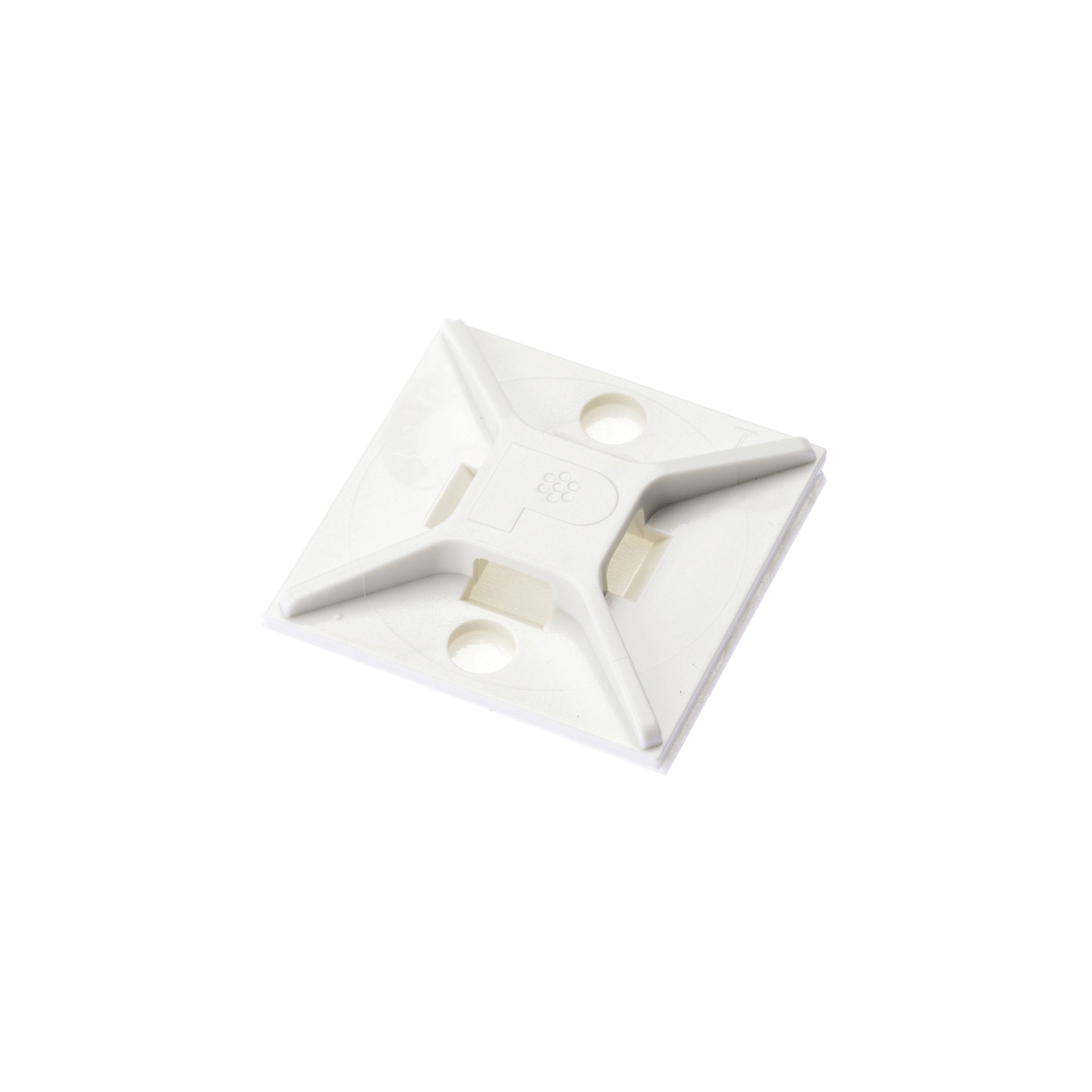 Sujetador Para Cable De 4 Vías Con Adhesivo 25.4 X 25.4Mm (1In X 1In) Color Blanco 1 Pieza - SILYMX