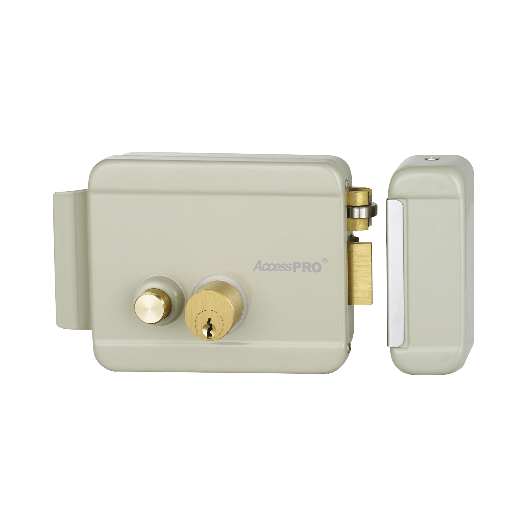 Cerradura Eléctrica con botón de salida Incluye Llave Exterior Derecha ACCESSRIMB - SILYMX