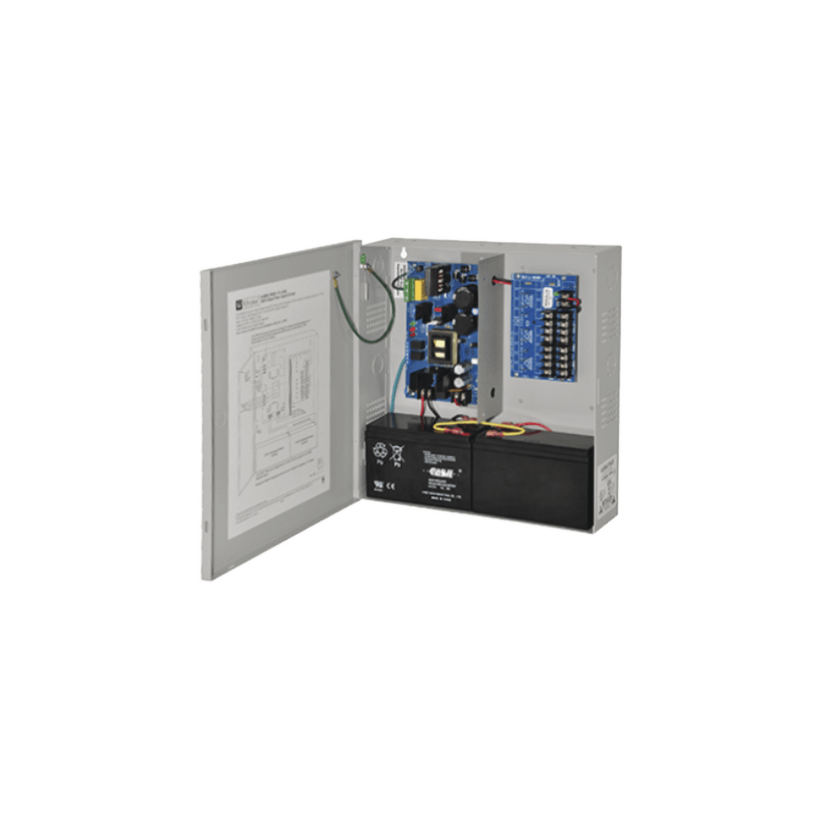 Fuente de poder ALTRONIX dual de 12 Vcd o 24 Vcd @ 6 Amper, para 8 cámaras, voltaje de entrada de 115 Vca, con capacidad de batería de respaldo, requiere batería - SILYMX