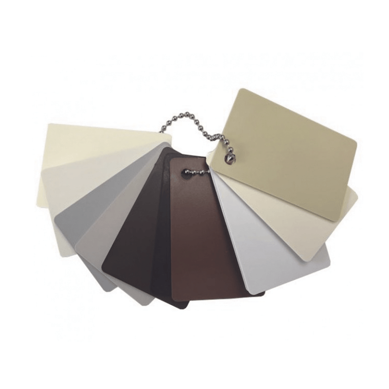 Muestrario, de colores con acabados Matte para los atenuadores, teclados, interruptores y accesorios LUTRON. - SILYMX