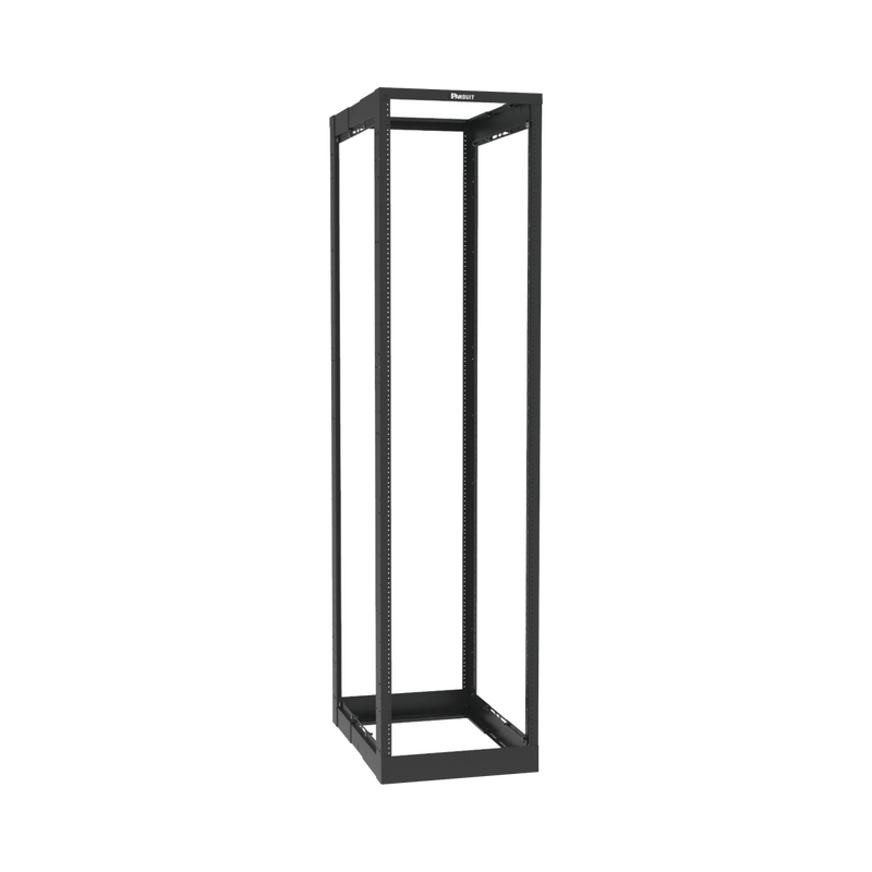 Rack De Cuatro Postes Estándar De 19" Rieles Roscados #12-24 Profundidad Ajustable De 23 A 42 In 45 Unidades De Rack Color Negro - SILYMX