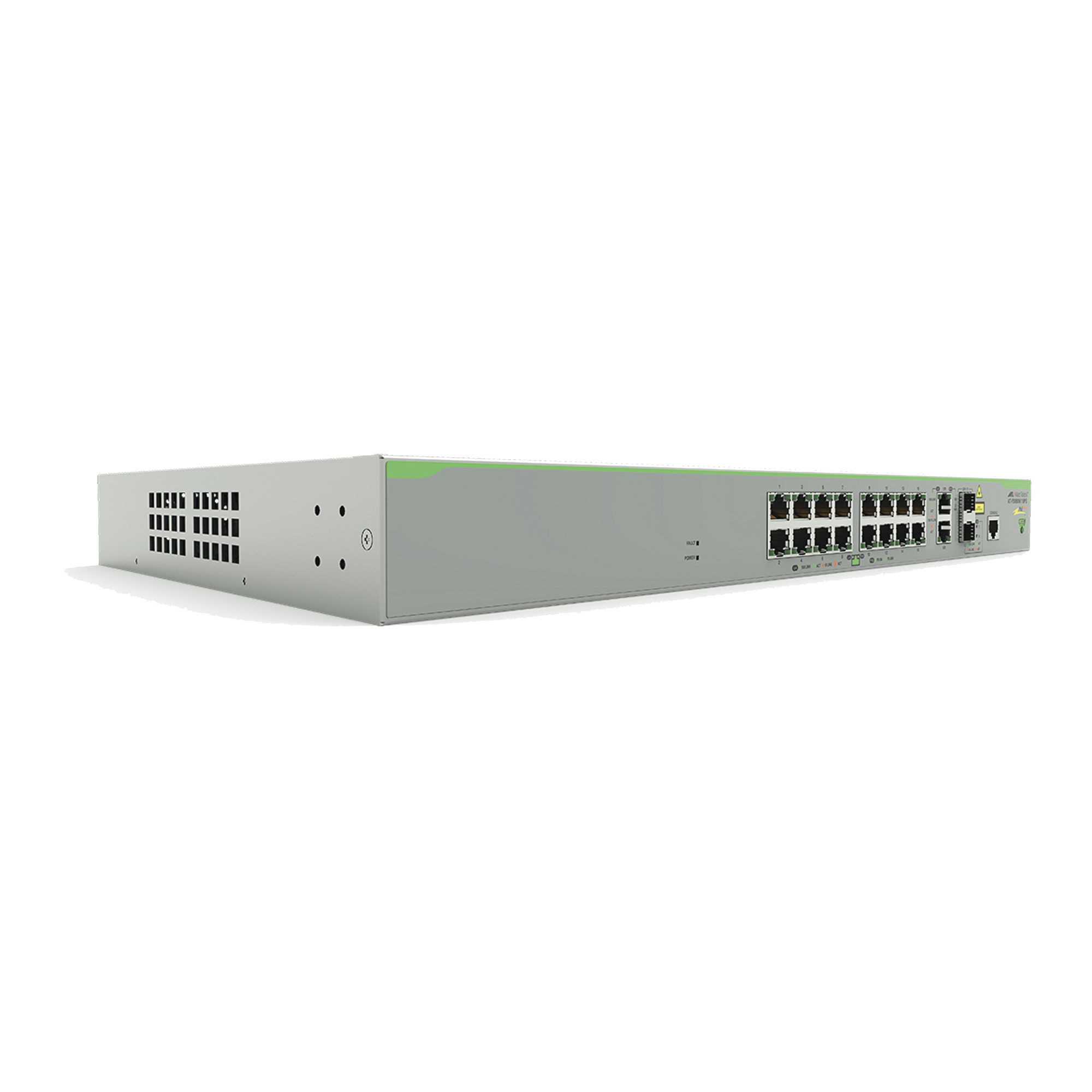 Switch PoE+ Administrable CentreCOM FS980M, Capa 3 de 16 Puertos 10/100 Mbps + 2 puertos RJ45 Gigabit/SFP Combo, 250W - SILYMX