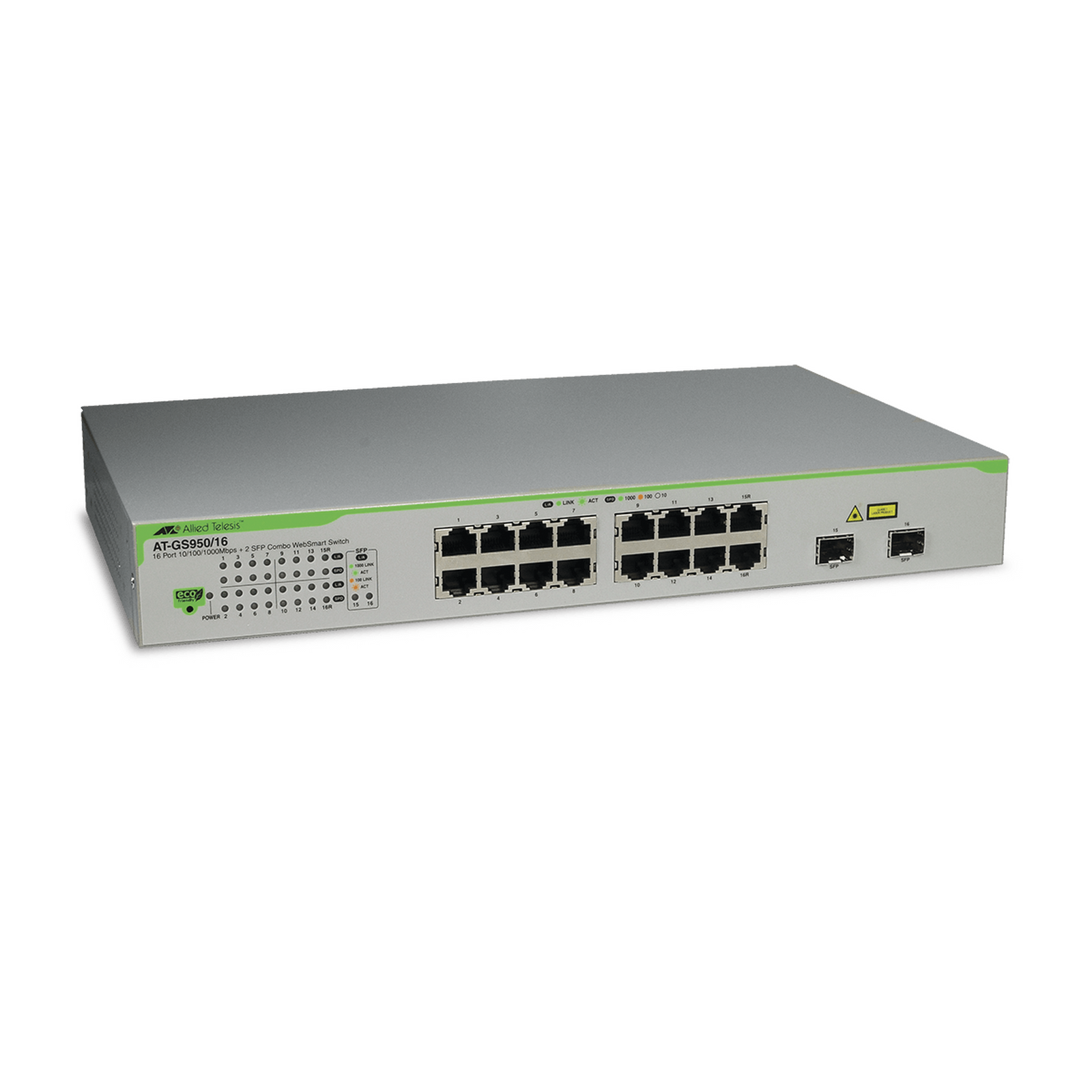 Switch Gigabit WebSmart de 16 puertos 10/100/1000 Mbps (2 x Combo) + 2 puertos gigabit SFP (Combo) - SILYMX