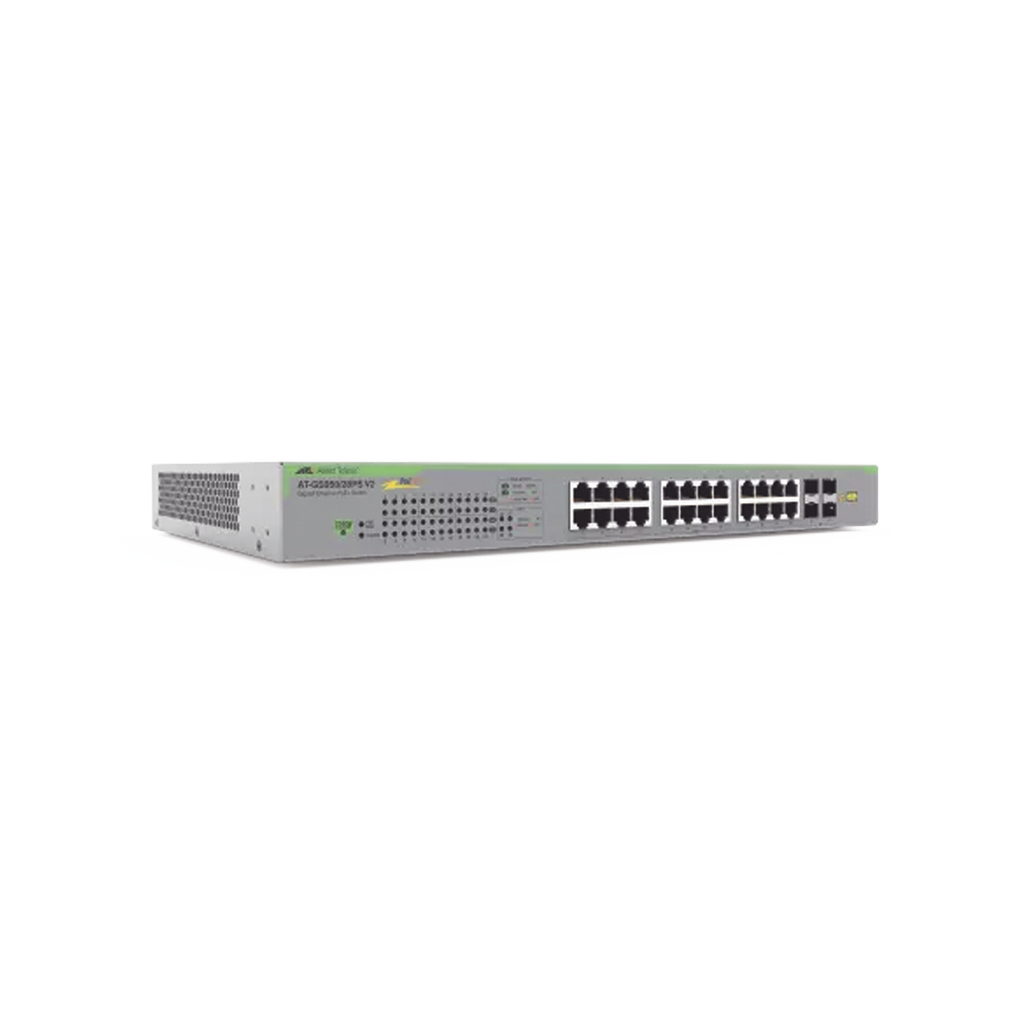 Switch PoE+ Gigabit WebSmart de 24 puertos 10/100/1000 Mbps + 4 puertos SFP Gigabit, 185 W, Version 2 - SILYMX