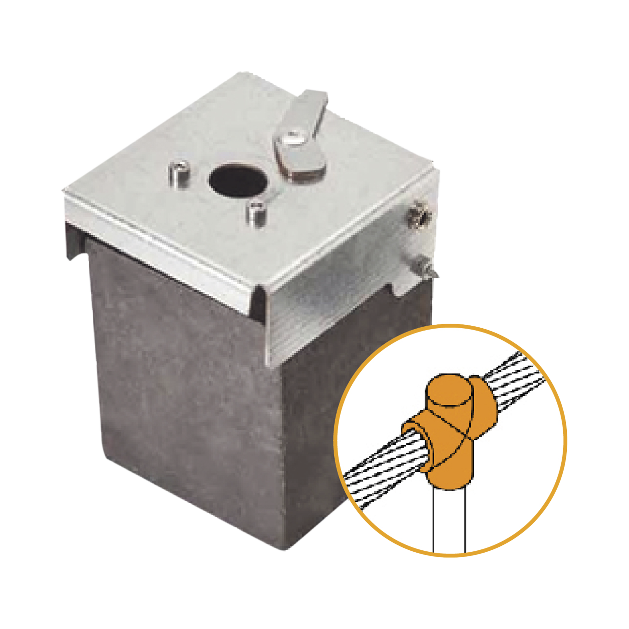 Molde de grafito vertical unión en T vertical de cable 4/0 AWG (pasante) con Pica de ø16 mm (terminal). - SILYMX