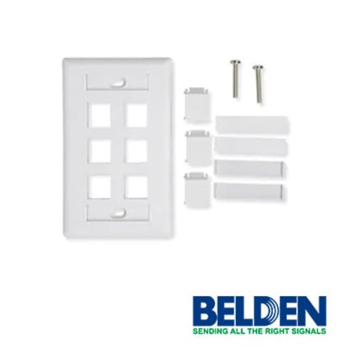 Belden Tapa para Pared 6 Puertos Blanco AX102251 - SILYMX