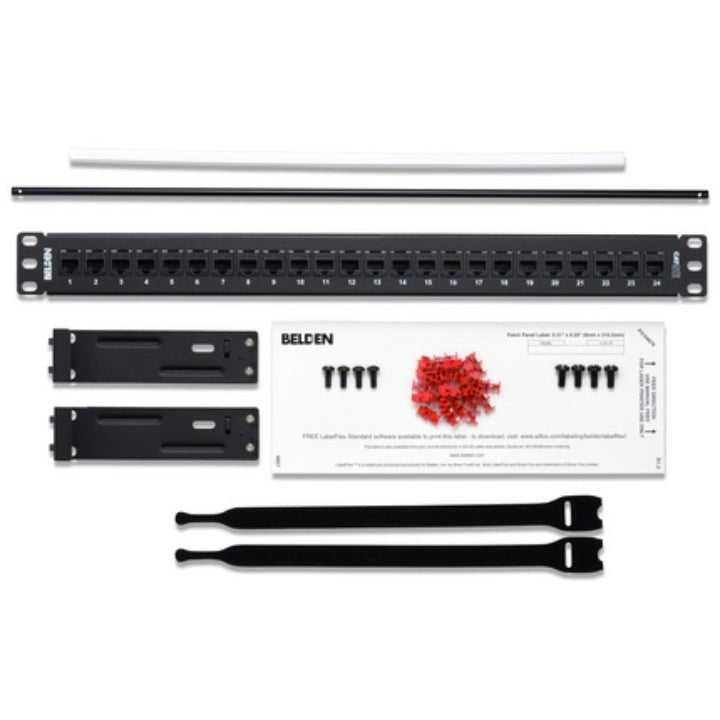 Panel de Parcheo Belden Cat5e de 24 Puertos RJ-45 1U Negro - SILYMX