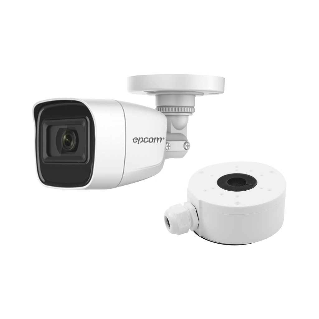 KIT DE CÁMARA + MONTAJE / Cámara Bala TURBOHD 2 Megapixel (1080p) / Gran Angular 106° / Lente 2.8 mm / 25 mts IR EXIR / Exterior IP66 / 4 Tecnologías / dWDR - SILYMX