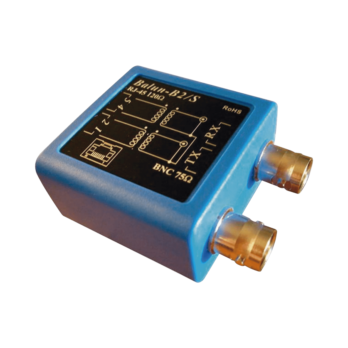 Balun E1 -Adaptador BNC hembra 75 ohms a jack RJ45 120 ohms - SILYMX