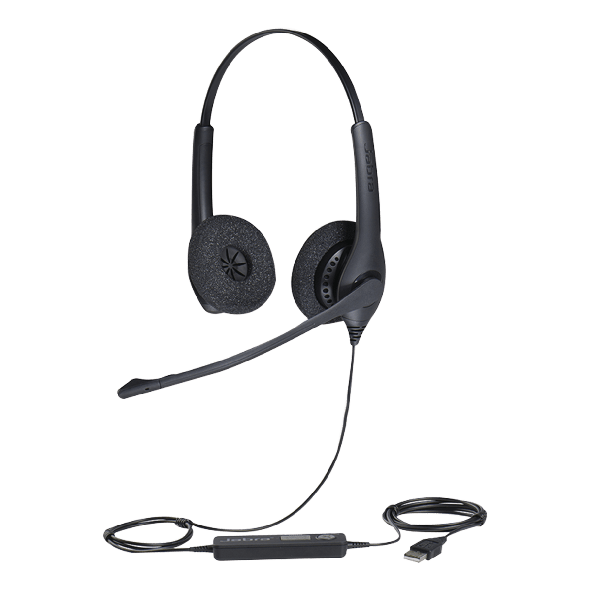 Jabra Biz 1500 Duo, auricular profesional con cancelación de ruido, ideal para contact center con conexión USB (1559-0159) - SILYMX