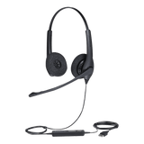 Jabra Biz 1500 Duo, auricular profesional con cancelación de ruido, ideal para contact center con conexión USB (1559-0159) - SILYMX
