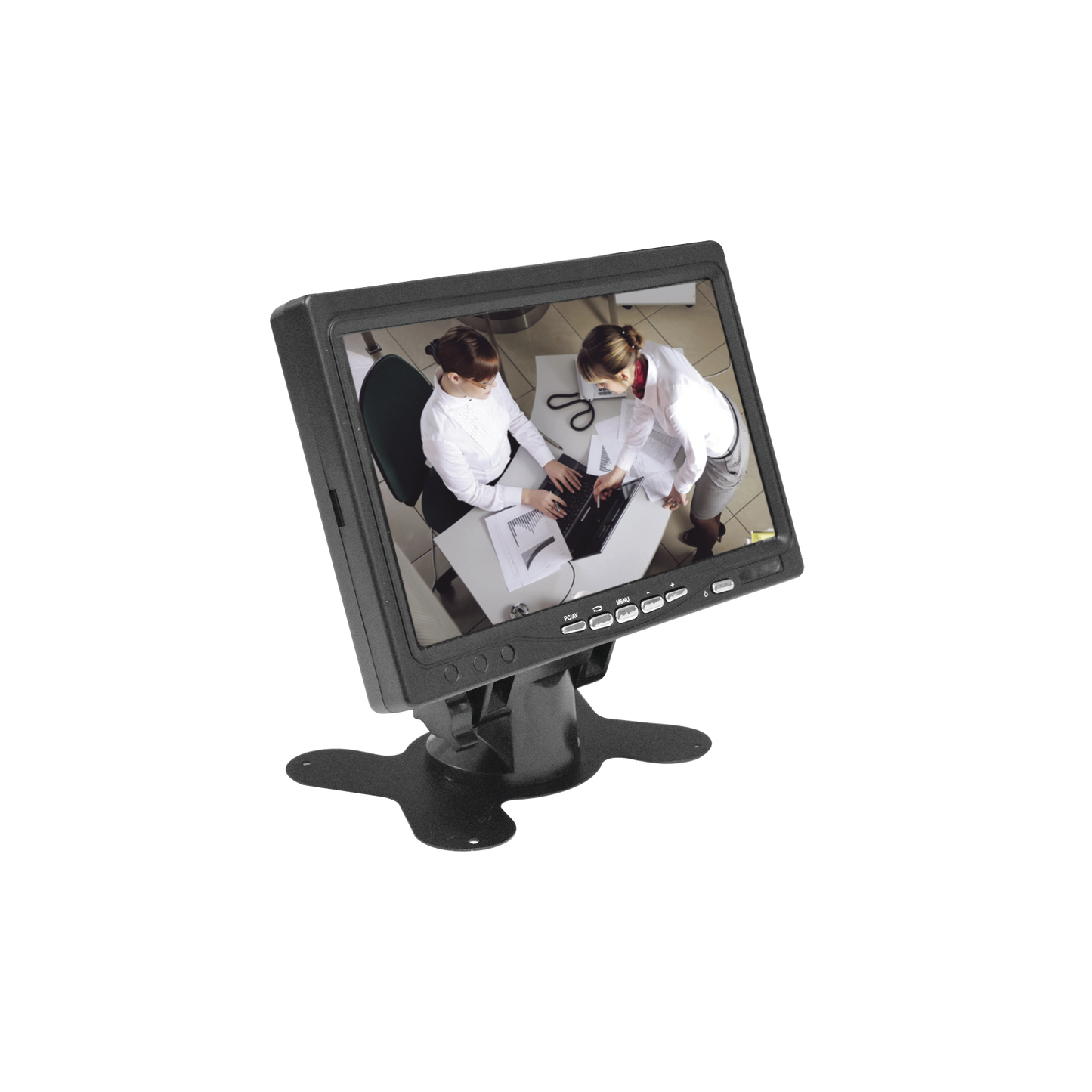 Monitor 7" TFT-LCD ideal para colocar en vehículos o DVR/NVR. Entradas de video HDMI, VGA y RCA (CVBS) - SILYMX