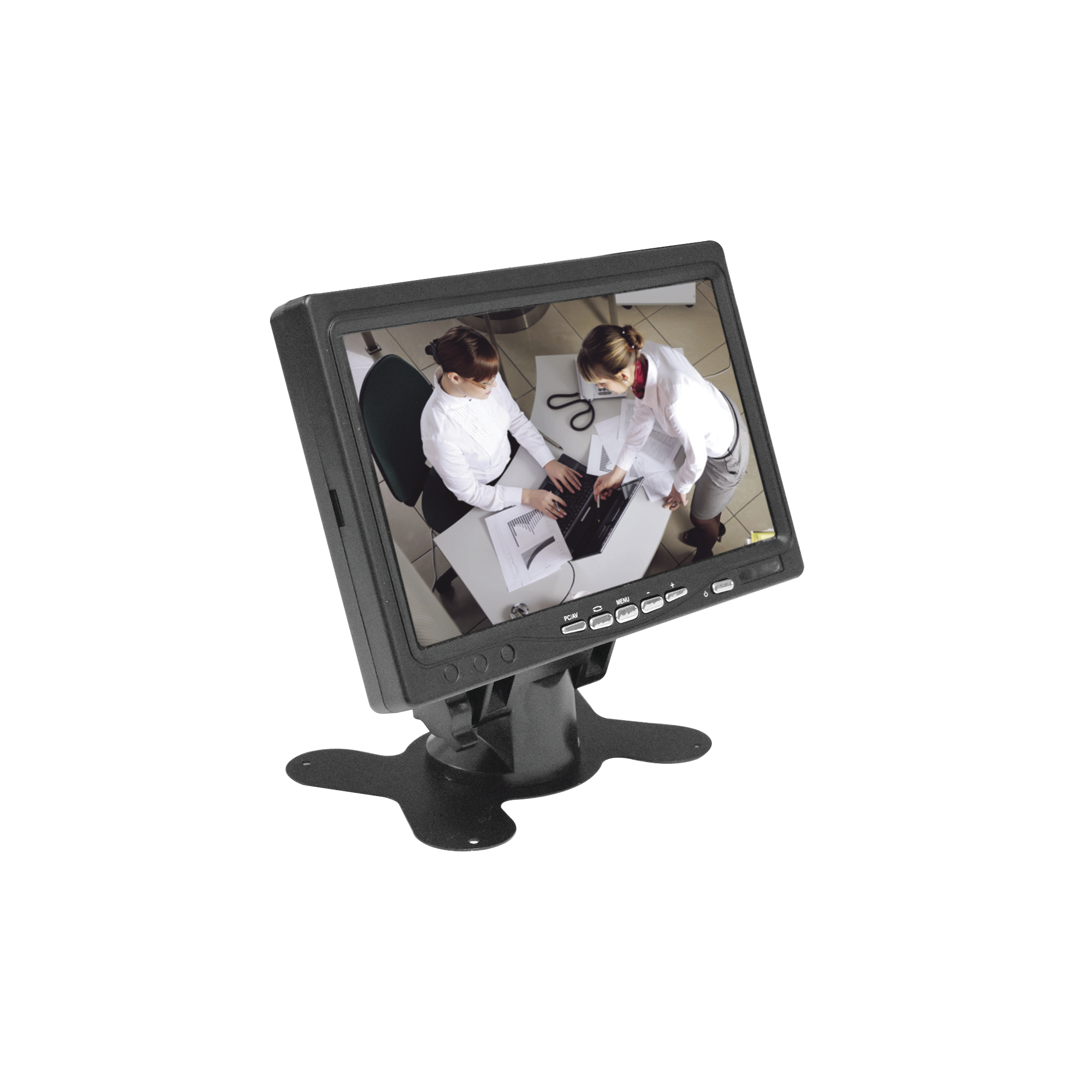 Monitor 7" TFT-LCD ideal para colocar en vehículos o DVR/NVR. Entradas de video HDMI, VGA y RCA (CVBS) - SILYMX