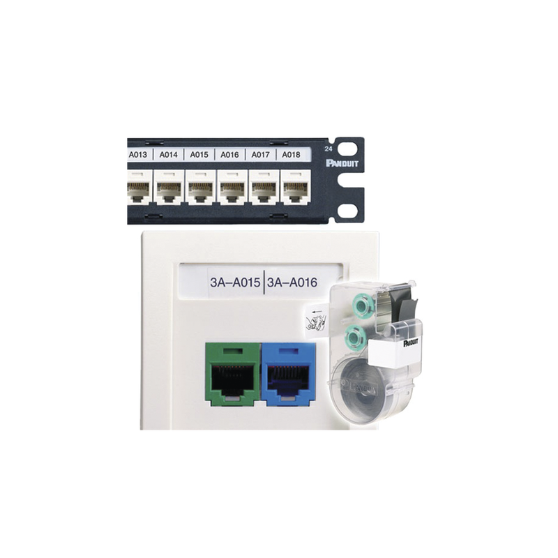 Casete De 75 Etiquetas Sin Adhesivo Para Patch Panel O Face Plate Para Identificación De 4 Puertos Color Blanco - SILYMX
