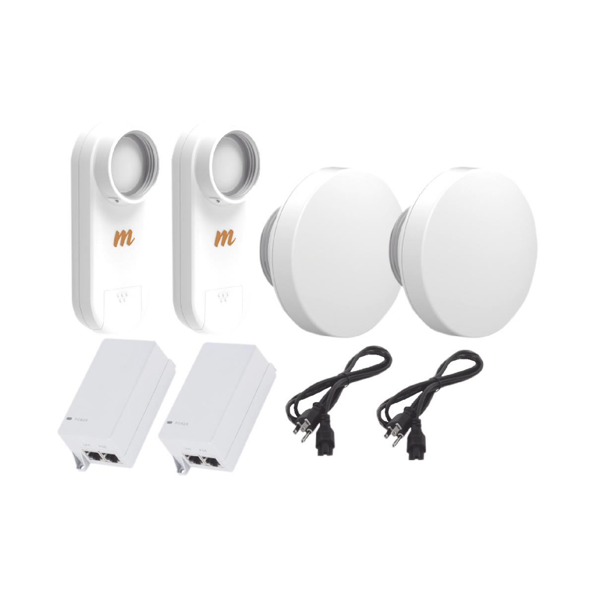 Kit de 2 radios C5X con 2 antenas de (12 dBi), rango de frecuencia extendida (4.9 a 6.4 GHz), incluye inyector POE, cable de alimentación y 2 FLEXIMOUNT-XL para alineación, distancia de hasta 3 km - SILYMX