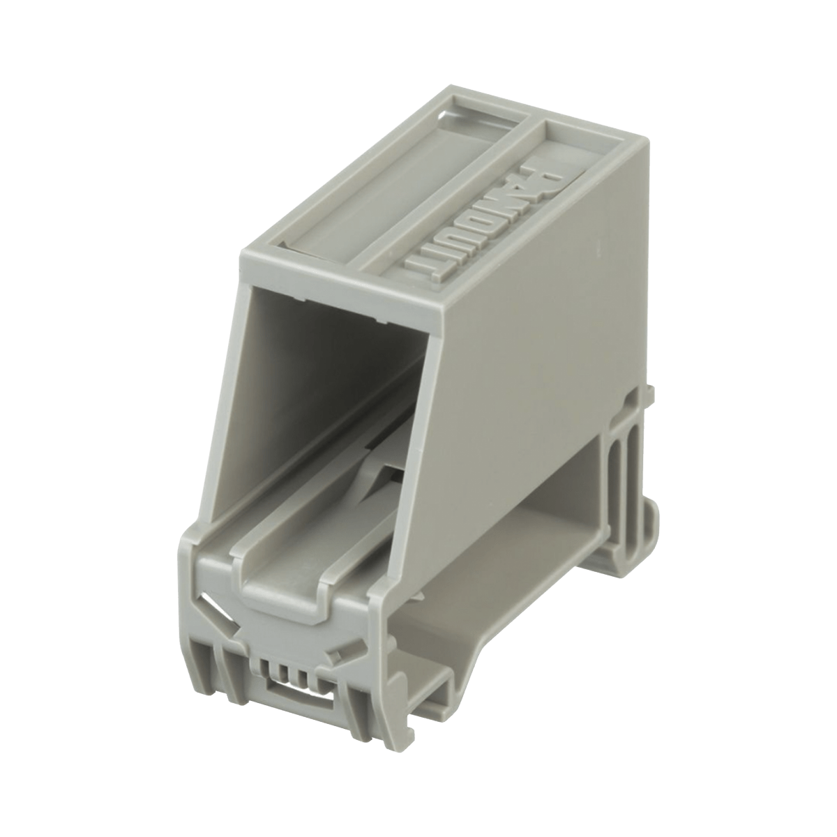 Adaptador de 1 Puerto, Para Conectores Tipo Mini-Com, Montaje en Riel Din Estándar de 35mm, Color Gris Internacional - SILYMX