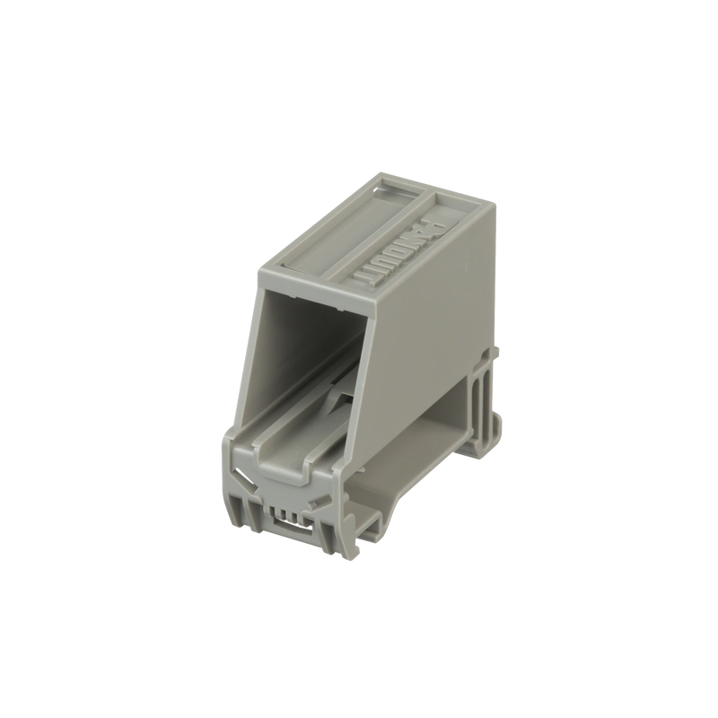 Adaptador de 1 Puerto, Para Conectores Tipo Mini-Com, Blindado, Montaje en Riel Din Estándar de 35mm, Color Gris Internacional - SILYMX