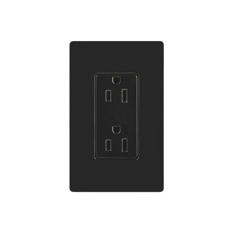 Tomacorriente, receptaculo convencional 120V, 15A, color negro. - SILYMX