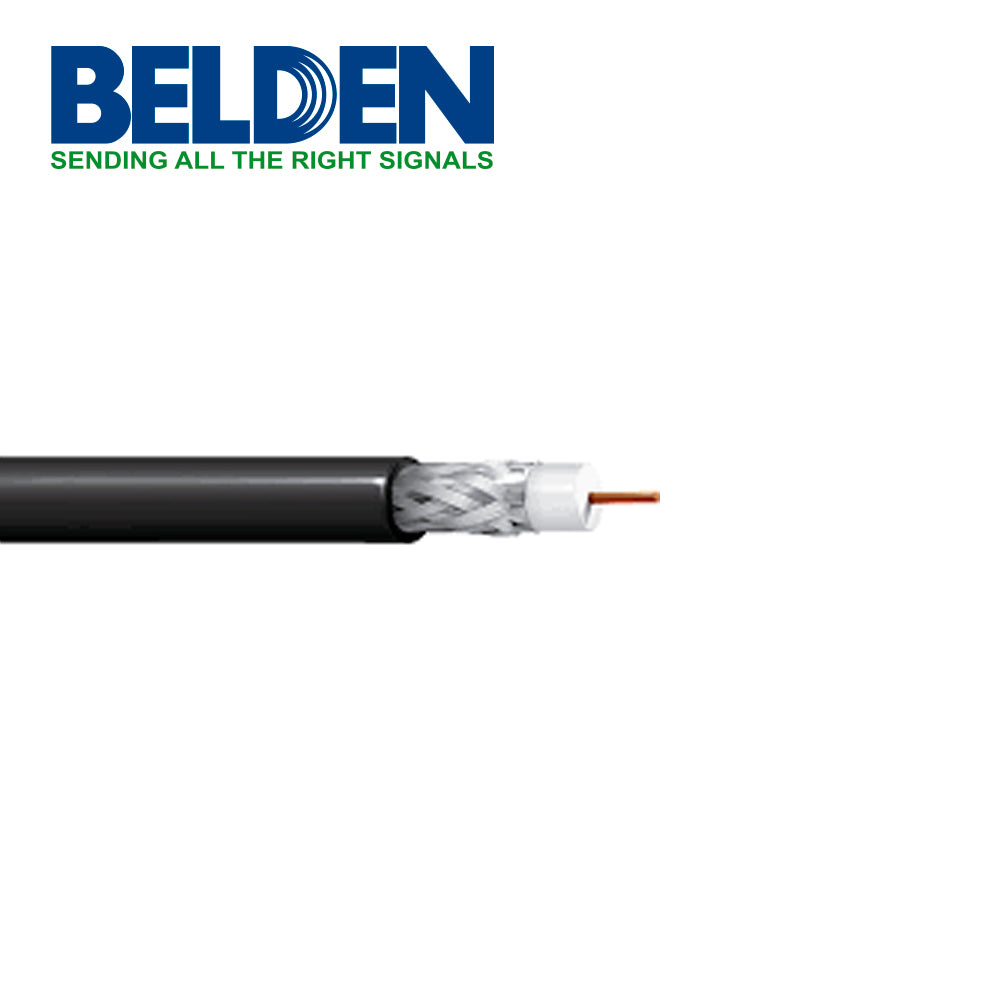 Bobina de Cable Coaxial Belden 1694a 0101000 Rg6 Para Sdi-hd Negro 305 Metros