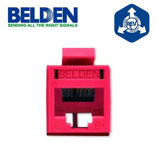 Belden Jack de Red Cat6+ UTP RJ-45 Rojo RV6MJKURD-S1 - SILYMX