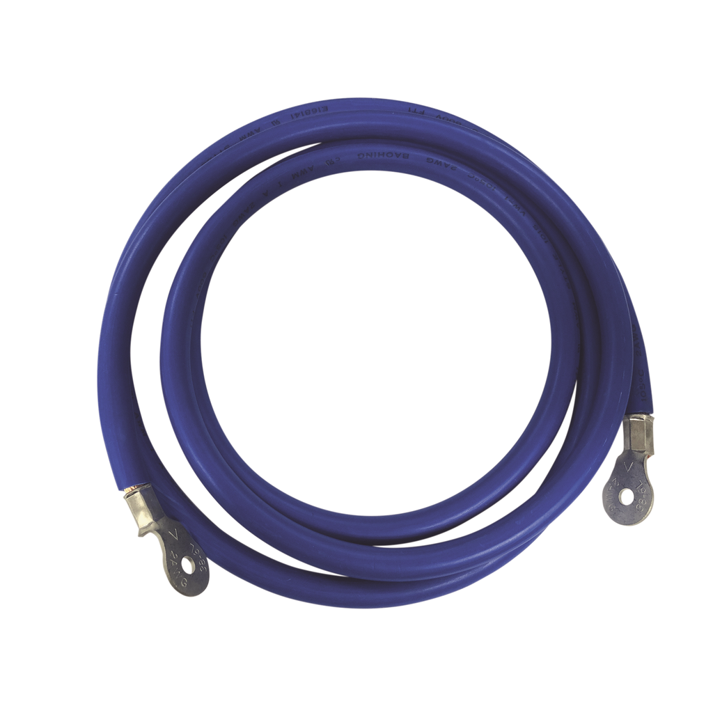 Cable para Baterías, 2.2 m Azul Calibre 2 AWG con Terminales de Ojo en Ambos Extremos - SILYMX