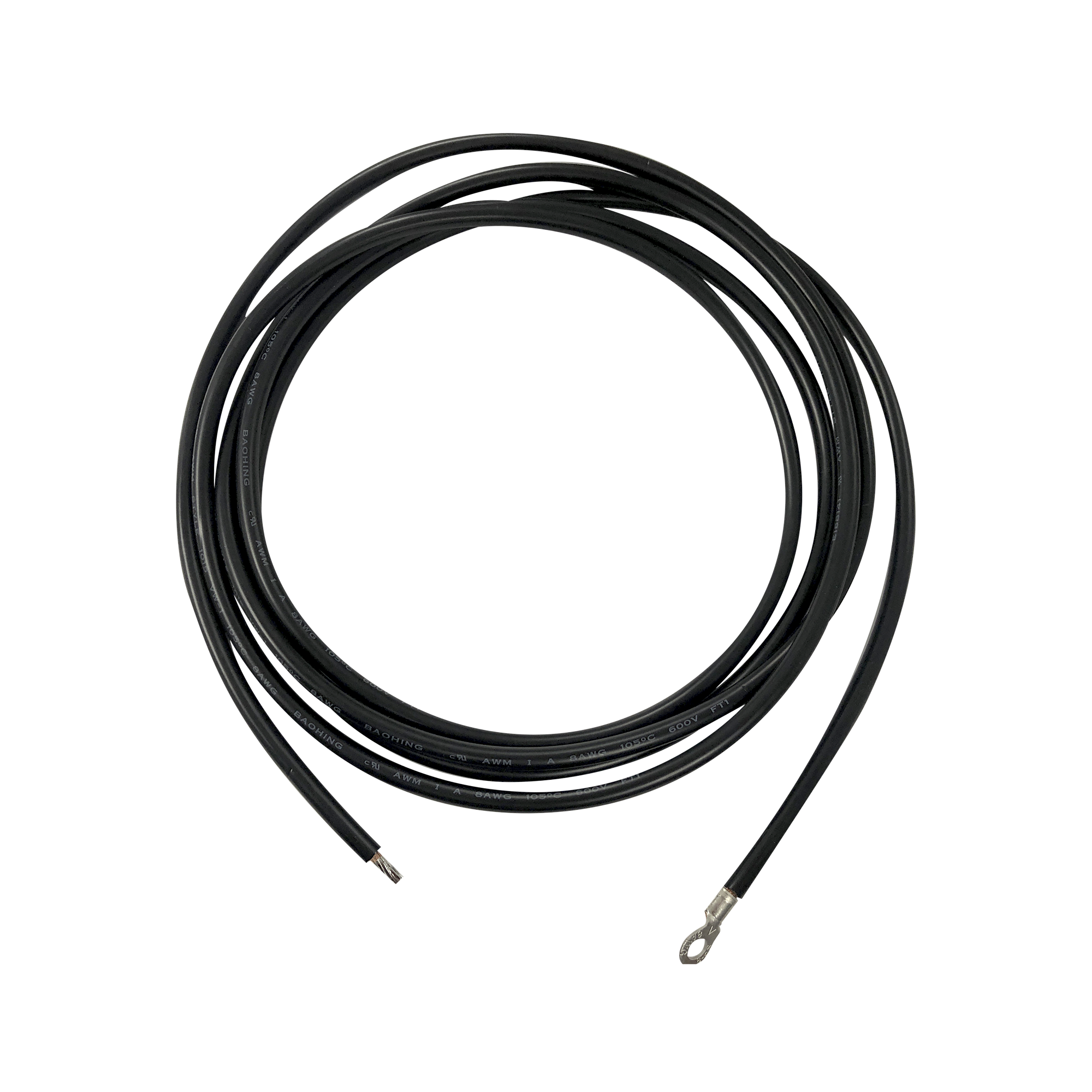 Cable para Controlador, 3.0 m, Negro, Calibre 8 AWG con Terminal de Ojo en un Extremo - SILYMX