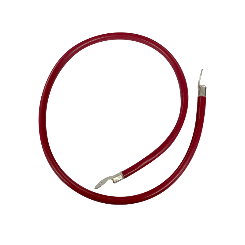 Cable para Baterías 1 m, Rojo, Calibre 2 AWG con Terminales de Ojo en Ambos Extremos - SILYMX