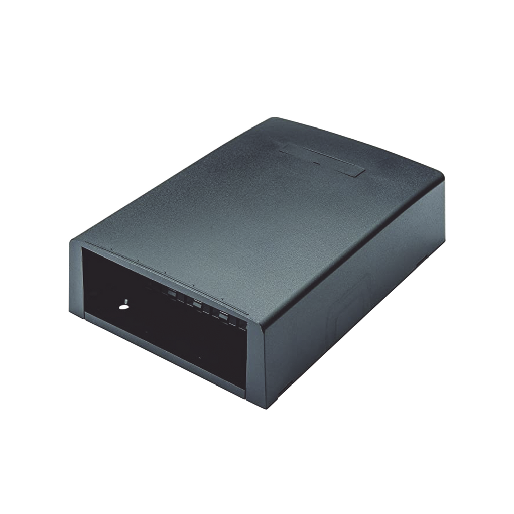 Caja De Montaje En Superficie Con Accesorio Para Resguardo De Fibra Óptica Para 12 Módulos Mini-Com Color Negro