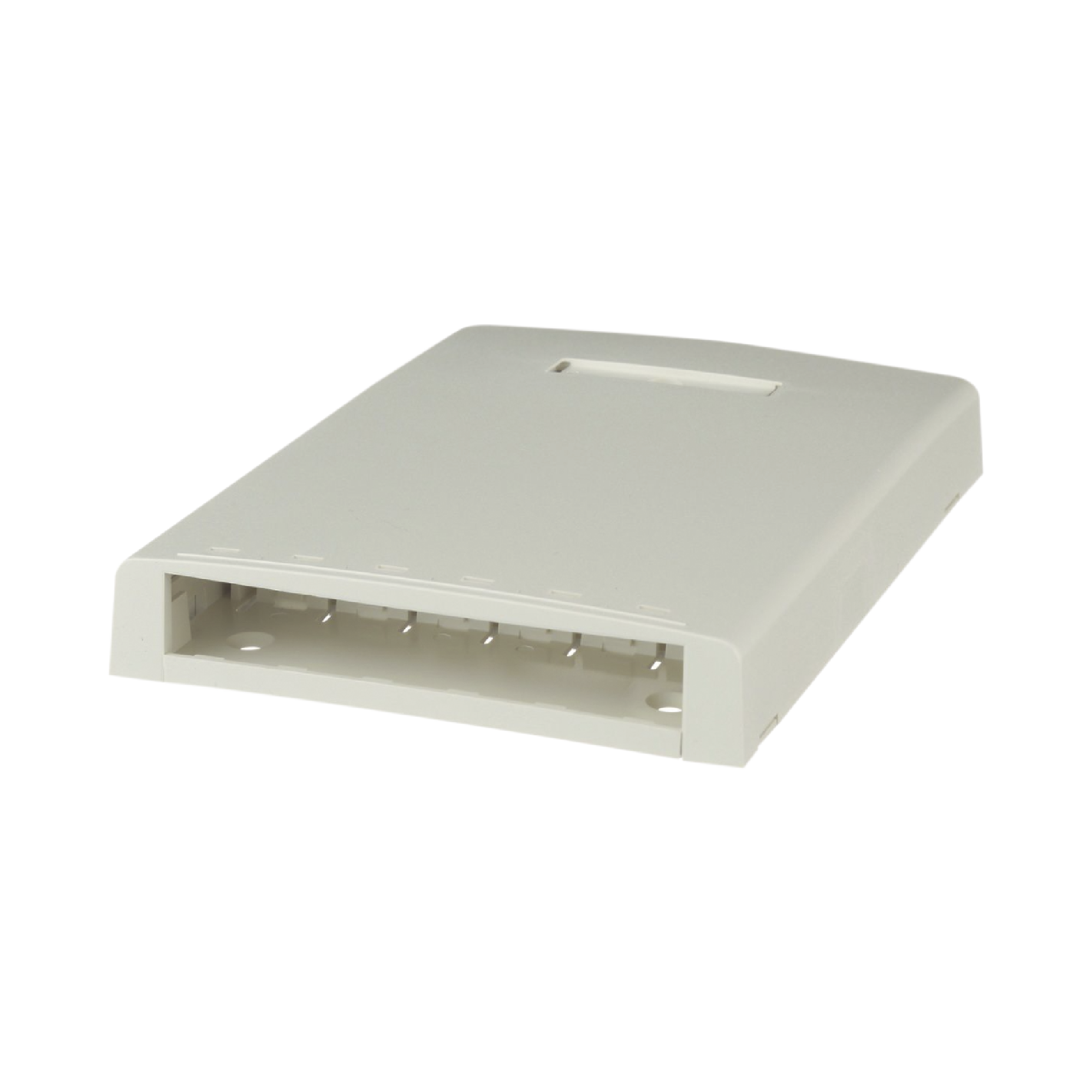 Caja De Montaje En Superficie Con Accesorio Para Resguardo De Fibra Óptica Para 6 Módulos Mini-Com Color Blanco Mate - SILYMX