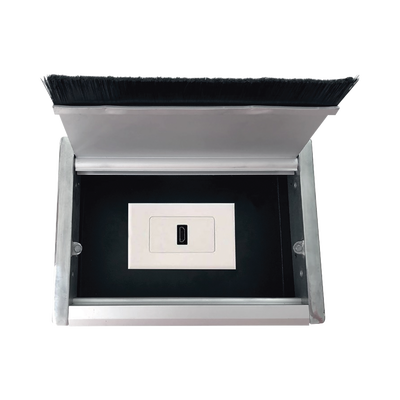 Caja universal vacía de 1 módulo para instalación en escritorio (voz, datos, vídeo, contactos eléctricos), (No incluye accesorios)