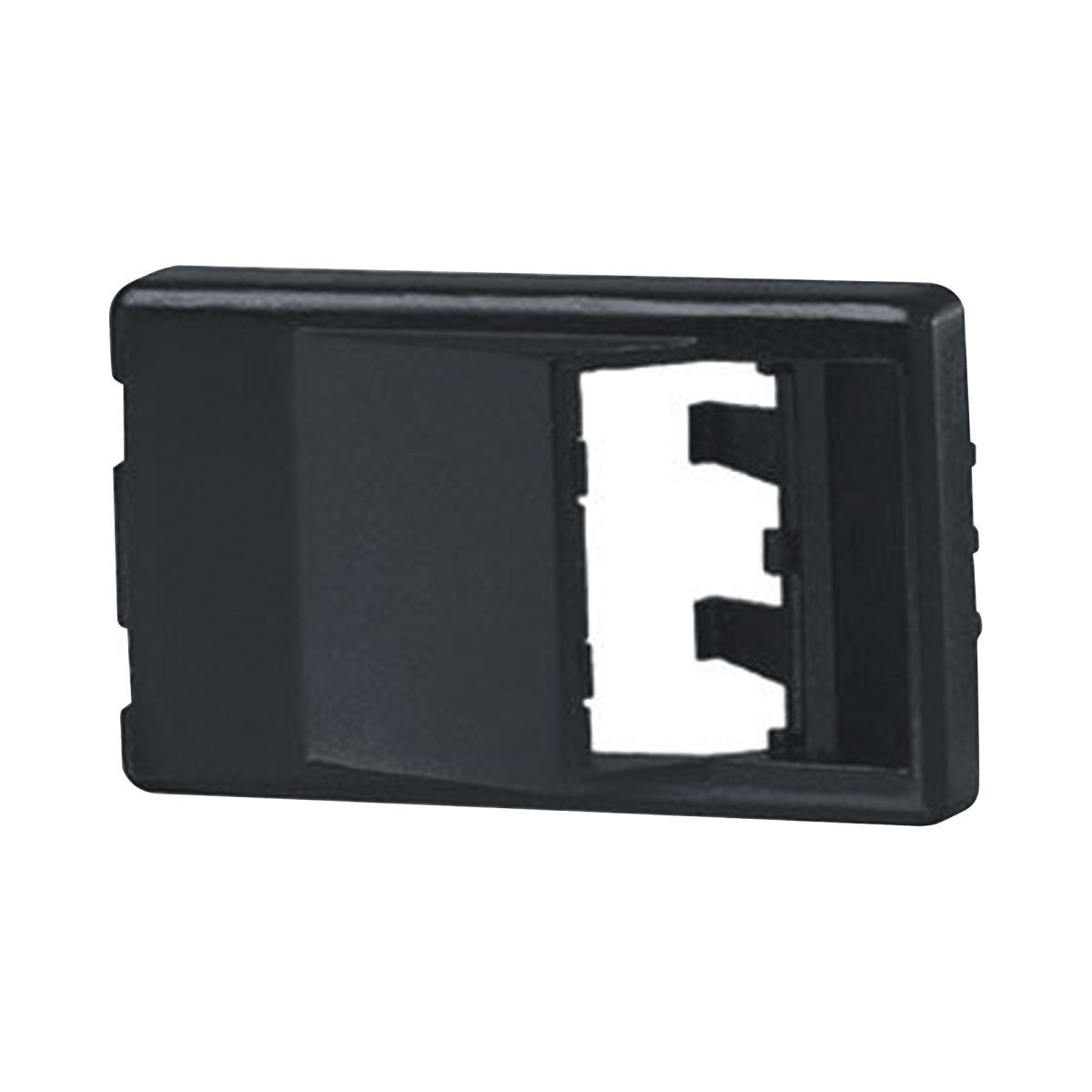 Placa De Mobiliario Modular Estándar Salida Para 2 Puertos Mini-Com Angulados Color Negro - SILYMX