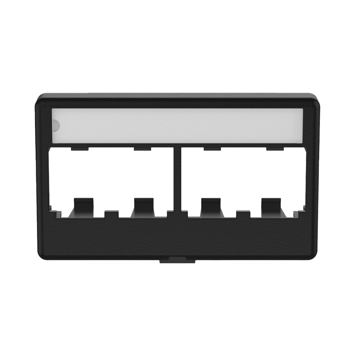 Placa de Mobiliario Modular Estándar, Salida Para 4 Puertos Mini-Com, Color Negro - SILYMX
