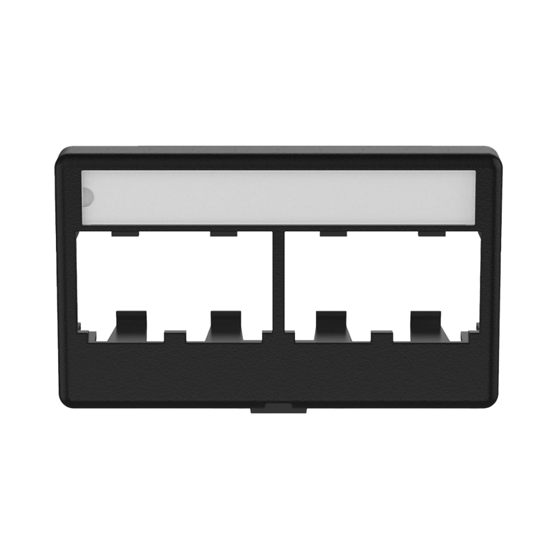 Placa de Mobiliario Modular Estándar, Salida Para 4 Puertos Mini-Com, Color Negro - SILYMX