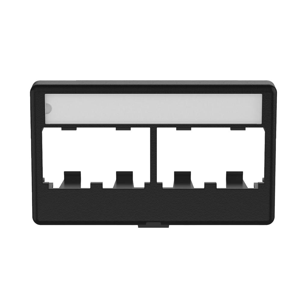 Placa de Mobiliario Modular Estándar, Salida Para 4 Puertos Mini-Com, Color Negro