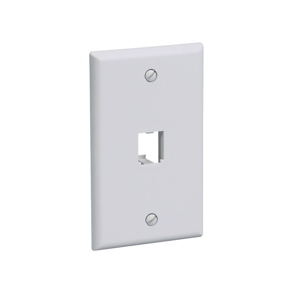 Placa De Pared Vertical Clásica Salida Para 1 Puerto Mini-Com Color Blanco - SILYMX