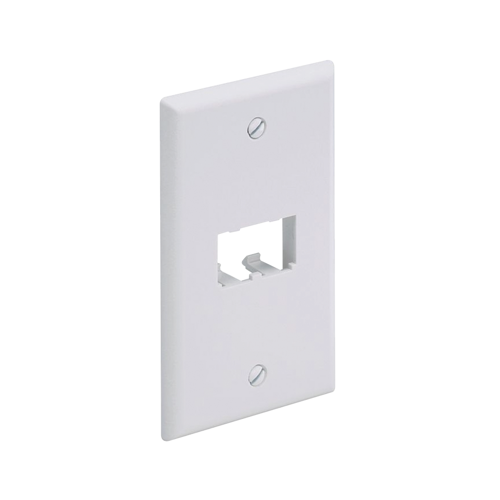 Placa De Pared Vertical Clásica Salida Para 2 Puertos Mini-Com Color Blanco Mate - SILYMX