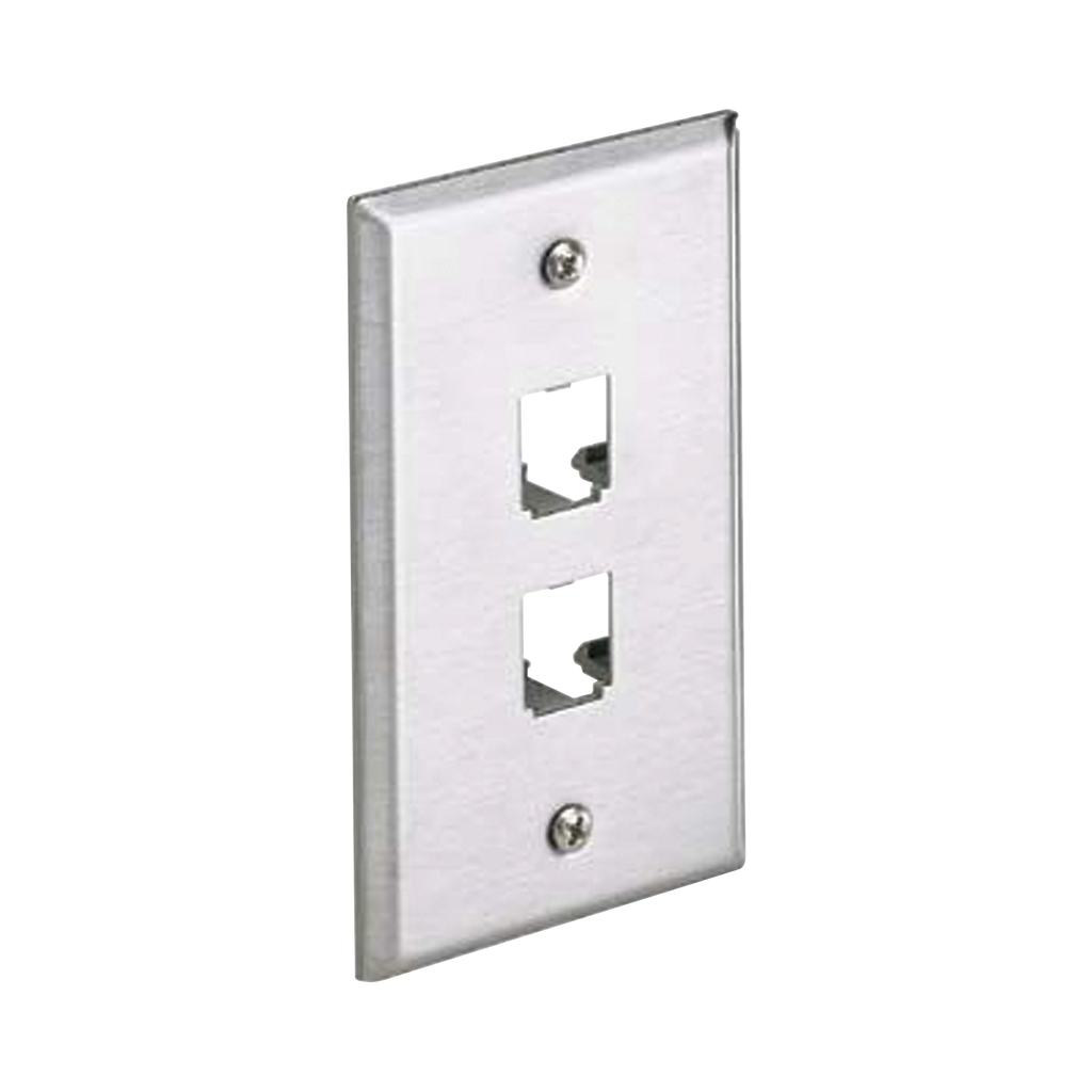 Placa De Pared Vertical De Acero Inoxidable Salida Para 2 Puertos Mini-Com - SILYMX