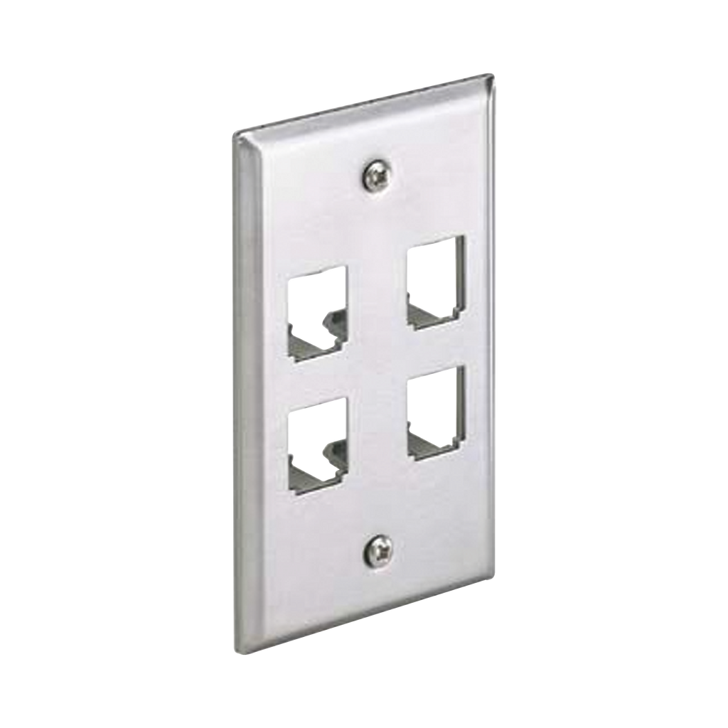 Placa De Pared Vertical De Acero Inoxidable Salida Para 4 Puertos Mini-Com - SILYMX